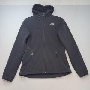 The North Face Apex Bionic Jacket Women Small Black Hooded Fleece Lined Full Zip